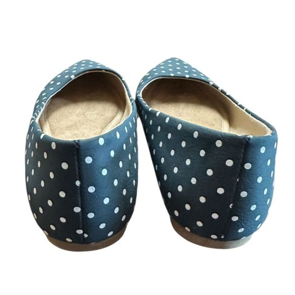 Serra Memory Foam Women's Slip On Flat Shoes Navy & White Polka Dots Size 9 - Picture 5 of 8